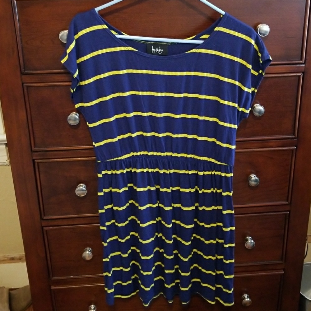 Blue and green stripped dress